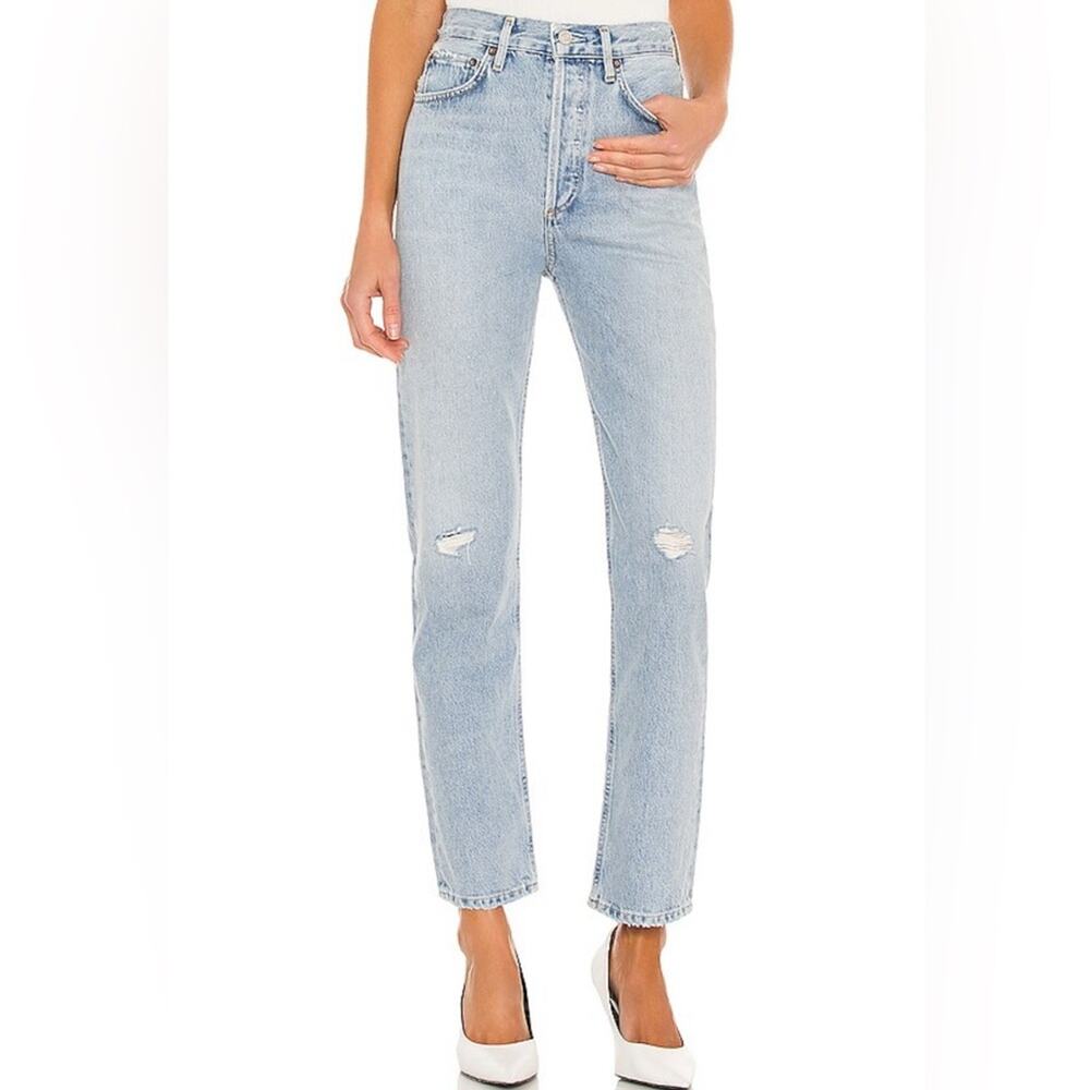 Agolde Women's Straight Leg Jeans in Light Blue size 28